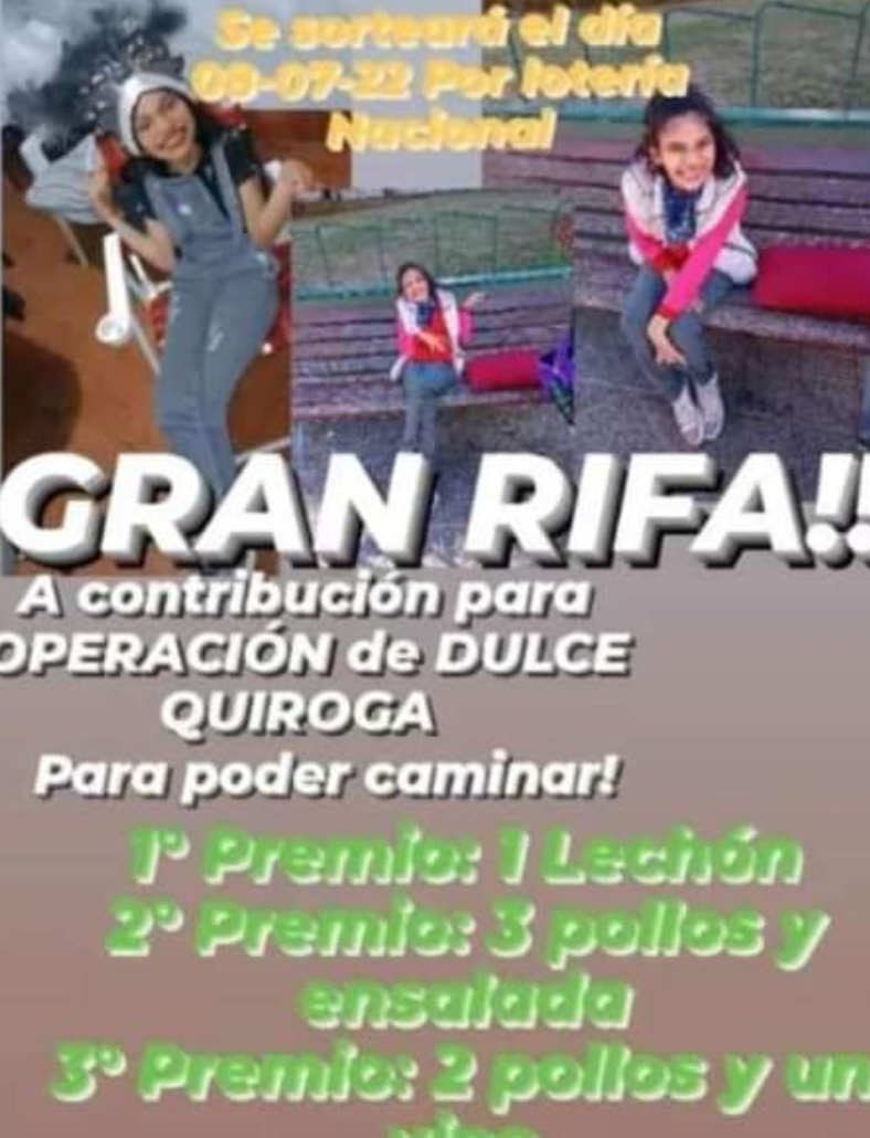 Pedido Solidario: los padres de Dulce organizaron una rifa para poder costear los gastos de traslado y estadía en Buenos Aires 