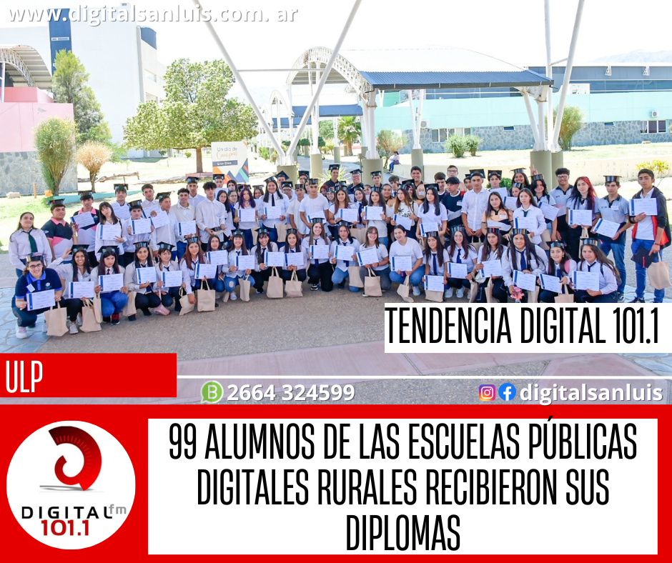 99 alumnos de las Escuelas Públicas Digitales Rurales recibieron sus diplomas