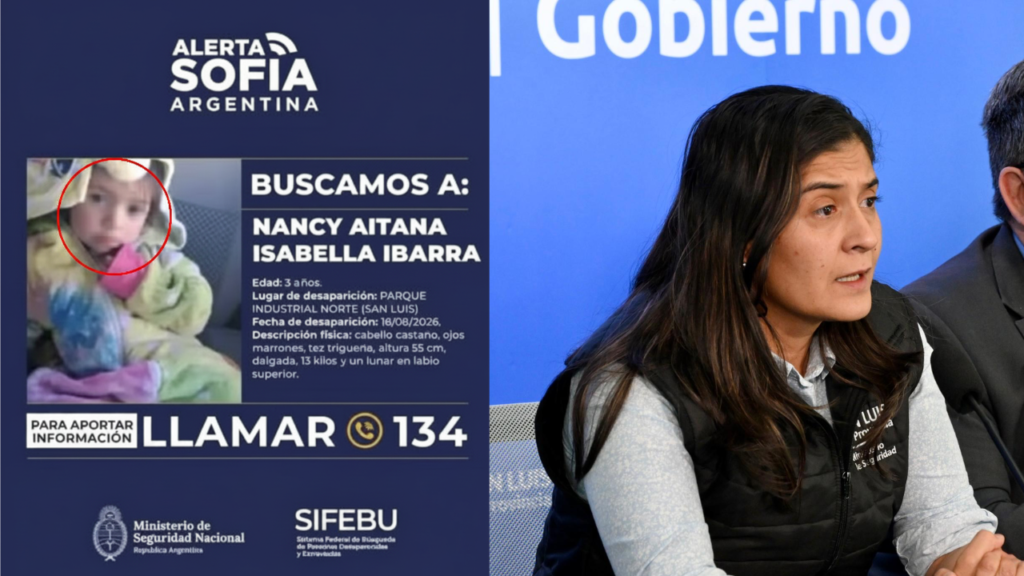Aitana fue encontrada sana y salva tras el operativo desplegado en San Luis