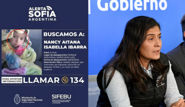 Aitana fue encontrada sana y salva tras el operativo desplegado en San Luis