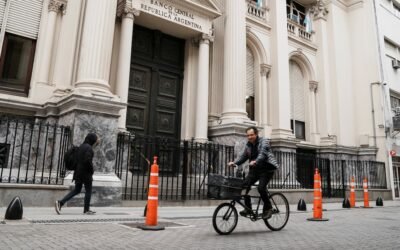 Imagen contextual del edificio del Banco Central de la República Argentina en Buenos Aires.