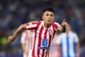 Thiago Almada, con la camiseta del Atlético de Madrid, durante un partido. Imagen de archivo.