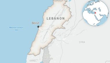 Mapa de Líbano y su capital, Beirut, como imagen contextual de archivo.