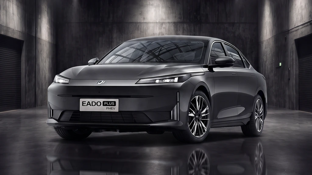 Changan Eado Plus PHEV gris, fotografiado en un espacio interior.