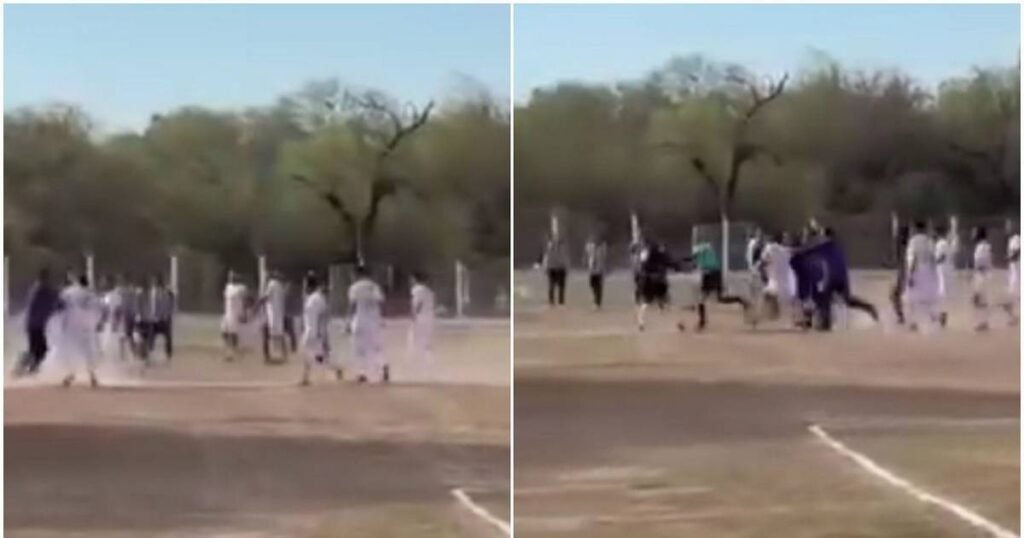 Imágenes del incidente ocurrido en una cancha durante el partido de la Liga del Valle del Conlara.