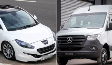 Imagen ilustrativa de un Peugeot RCZ y una Mercedes-Benz Sprinter, los dos modelos de vehículos declarados por Javier Milei.
