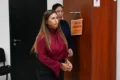 Anabela Lucero en una sala de audiencias durante el proceso judicial.