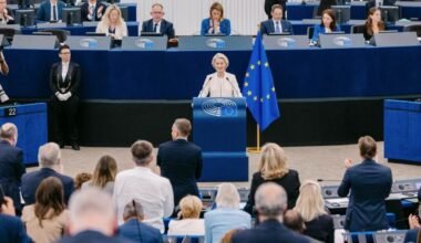 Ursula von der Leyen habla ante el Parlamento Europeo durante su discurso sobre las prioridades y medidas de la Unión Europea.