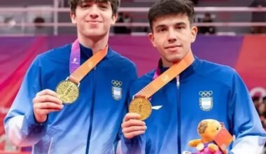 Imagen de archivo de Horacio Cifuentes y Santiago Lorenzo con medallas.