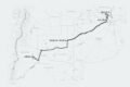 Mapa contextual de la ruta entre Ibicuy y Añelo vinculada al traslado de arena hacia Vaca Muerta.