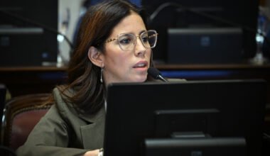 Ivanna Arrascaeta interviene al micrófono durante la sesión del Senado del 29 de octubre de 2026.