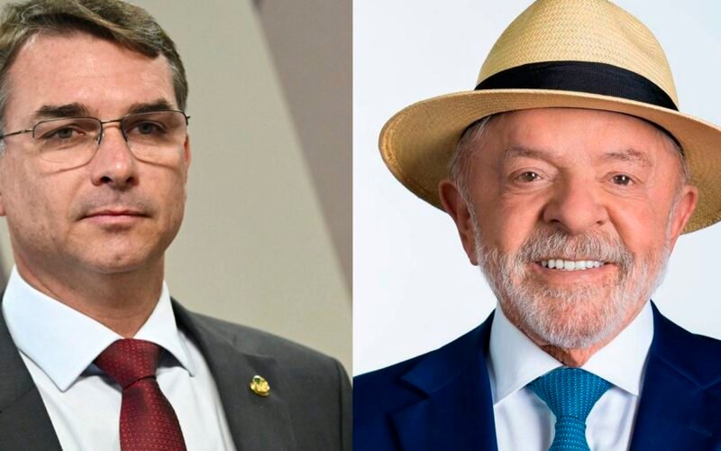 Imagen de archivo con retratos de Flávio Bolsonaro y Luiz Inácio Lula da Silva.