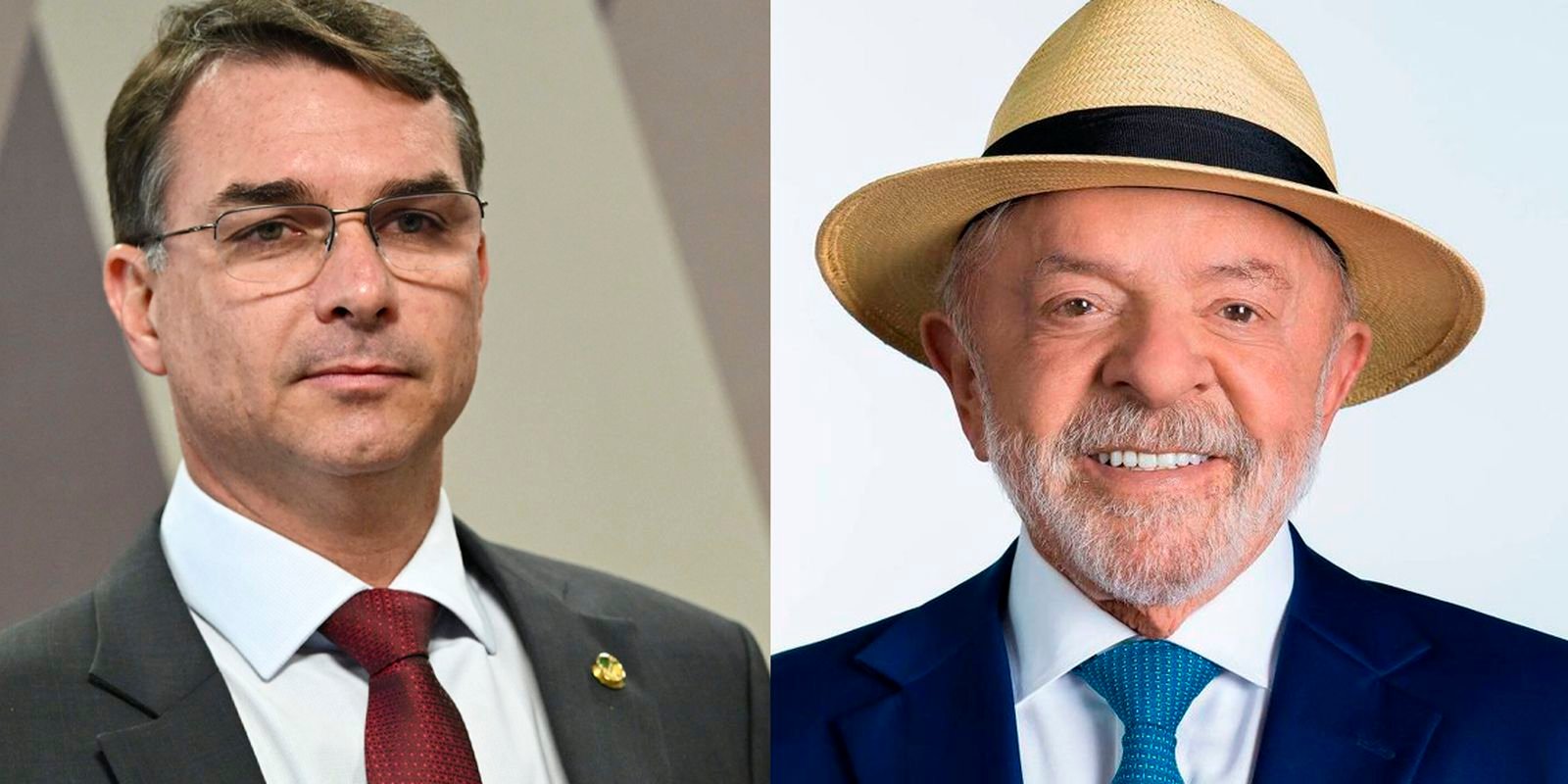 Imagen de archivo con retratos de Flávio Bolsonaro y Luiz Inácio Lula da Silva.