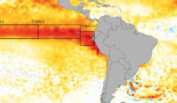 Imagen contextual de las regiones del Pacífico ecuatorial asociadas con El Niño.