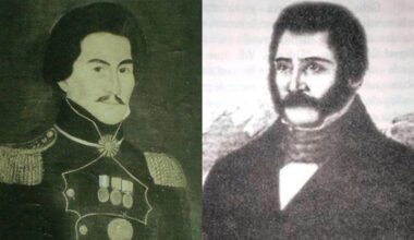 Retratos históricos de Pringles y Ortiz, en una imagen contextual sobre la historia política de San Luis.