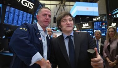 Imagen de archivo de Javier Milei en Wall Street, en un contexto relacionado con la economía y las expectativas electorales.