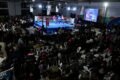Vista del ring y el público durante la fecha del campeonato provincial de boxeo amateur en El Trapiche.