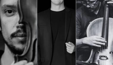 Imagen de archivo con retratos de los integrantes de Agitato Trío.