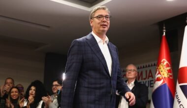 Imagen contextual de Aleksandar Vučić en una aparición pública.